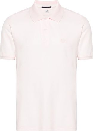 C.P. Company logo-patch piqué polo shirt - men - Cotton/Polyamide - L - Pink