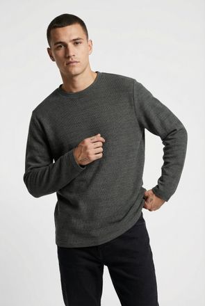 Jack & Jones Langarmshirt JACK & JONES JPRBLUDEREK LS STRUCTURE TEE, Herren, Gr. M, volcanic ash, Jersey, Obermaterial: 100% Baumwolle, unifarben, relaxed fit, Run