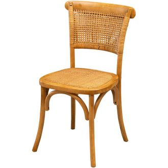 Biscottini International Biscottini - Kitchen chair Ash wood chair Dining room chair 89x50x45 cm Modern chair Thonet wooden chairs and rattan seat Vintage chair