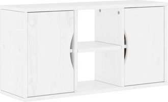 vidaXL Vidaxl - Mueble De Tv Odda Madera Maciza De Pino Blanco 79x24x40 Cm