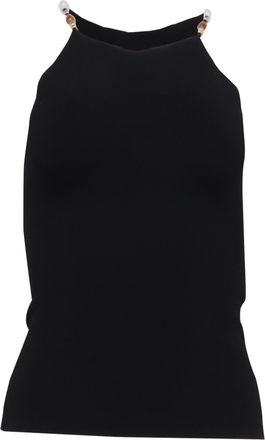 Maje Beaded Strap Tank Top in Black Viscose