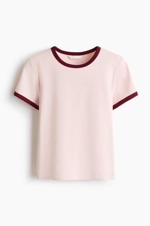 H&M T-Shirt aus Baumwolle - Hellrosa