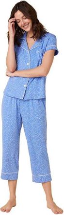 The Cats Pajamas Pima Knit Holiday Capri Set in Confetti Dot Provence at Nordstrom, Size X-Large