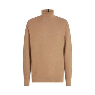 Tommy Hilfiger Turtlenecks, male, Brown, Size: XL Roll Neck Sweater