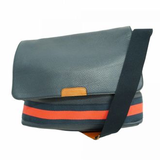 Gucci Navy Leather Shoulder Bag (Pre-Owned)