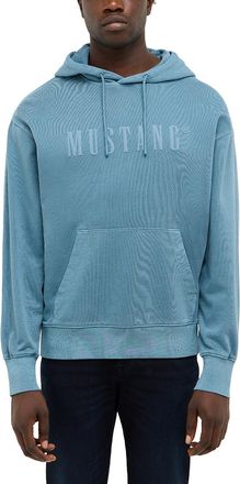 Mustang Sweatshirt MUSTANG Herren Style Eden, Herren, Gr. 3XL, mittelblau, 100% Baumwolle, relaxed fit, Sweatshirts Sweatshirt