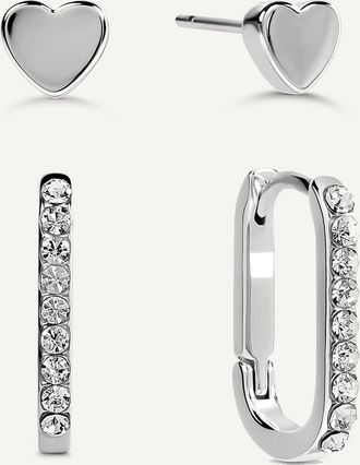 Radley London Alba Place Silver Stone Set Huggie Hoops Silver - RYJ1623S