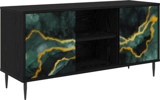 vidaXL Mueble De Tv Wijhe 102 X 33 X 51 Cm Roble Negro Vidaxl