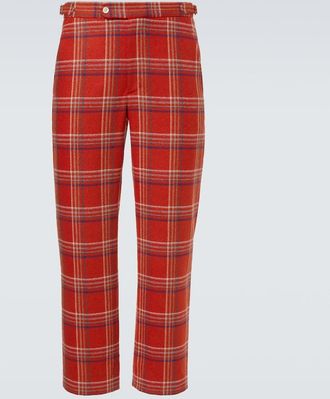 Bode Gable plaid wool flannel straight pants