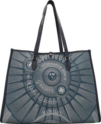 Gattinoni Stoffen en kunstleren shopper - Dames - Shoppers - Blauw - ONE Size - Leer - Tassen