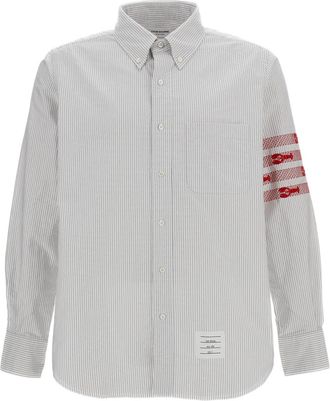 Thom Browne Grey 4-Bar Lobster Cotton Oxford Shirt