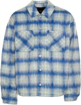 Represent Gewatteerd Overshirt met Drukknoopsluiting - Heren - Zomerjassen - Blauw - L - Jassen