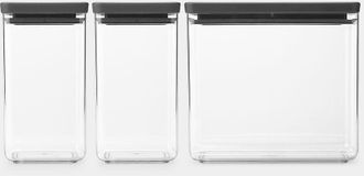 Brabantia Tasty+ Set De Tarros Apilables Gris Oscuro