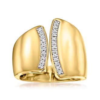 Ross-Simons Diamond Asymmetrical Ring in 18kt Gold Over Sterling