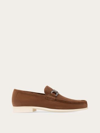 Ferragamo Men Gancini ornament loafer Brown Size 10.5