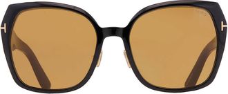 Tom Ford Plum Brown Butterfly Ladies Sunglasses FT1223 01E 58