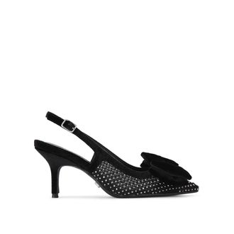 Carvela Womens Lavish Jewel Bow Heels - Black Fabric - Size UK 5