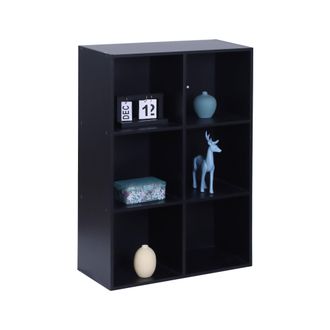 Relaxdays Estanter&iacute;a Relaxdays 91 X 61 X 30 Cm, 6 Compartimentos, Cubos Abiertos Para Sal&oacute;n, Negro