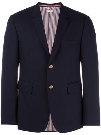 Thom Browne Sportjack met enkele rij knopen - Blauw