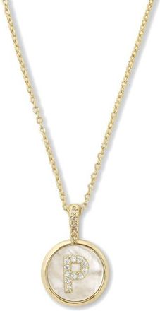 Melinda Maria Baby Love Letters Initial Pendant Necklace in Gold P at Nordstrom