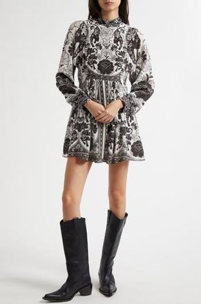 Farm Rio Flower Leopards Long Sleeve Dress in Flower Leopards Off- at Nordstrom Rack, Size Xx-Small