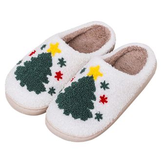 Generic Slippers for Women Christmas Warm Memory Foam Slipper Unisex Soft Plush Home Shoes Fuzzy Cozy Non-Slip Shoes Breathable Winter Mule Novelty Slipper Ho