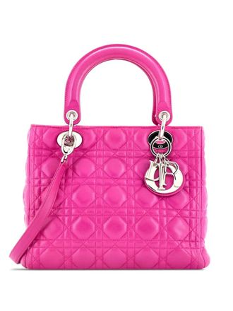 Dior Lady Dior Bag Cannage Quilt Lambskin Medium satchel - Rosa