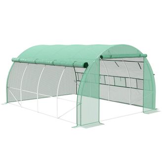 OUTSUNNY 4 x 3 x 2 m Polytunnel Greenhouse Pollytunnel Tent Steel Frame Green | TJ Hughes