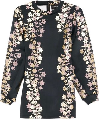Cynthia Rowley Mini-jurk met bloemenprint - Zwart