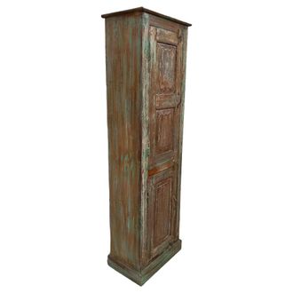 Wanderlust Deco Armario De Madera Acabado Artesanal Marr&oacute;n 58x36x193h Cm