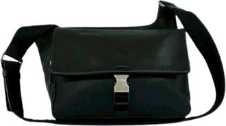 Prada Pre-owned Leren Nylon Schoudertas - Dames - Vintage Schoudertas - Zwart - ONE Size - Nylon - Vintage