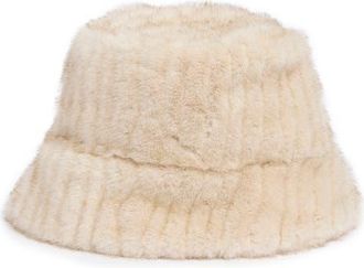 La Fiorentina Faux Fur Bucket Hat in Beige at Nordstrom