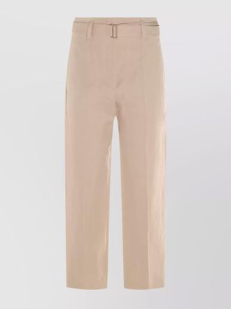 Brunello Cucinelli cotton linen tapered tailored trousers