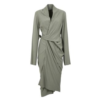 Rick Owens Tower Wrap Jurk - Dames - Jurken - Groen - Maat: M Viscose