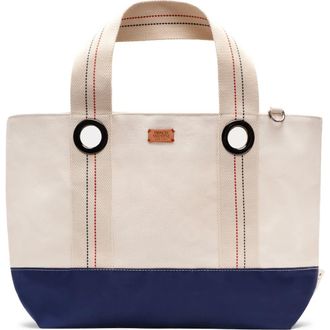 Frances Valentine Summer Cotton Canvas Tote in Natural/Navy at Nordstrom