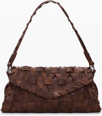 Desigual Borsa piccola intrecciata marrone