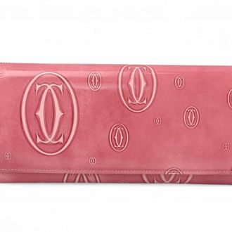 Cartier Pink Leather Long Wallet (Bi-Fold) (Pre-Owned)