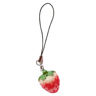 Generic Tomato Strawberry Resin Pendant Charm - Cute Strawberry Purse Keychain Charm | Tomato Aesthetic Simulated Resin Pendant | Portable Fruit Ornament For 