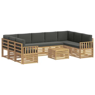 vidaXL Conjunto De Sof&aacute;s De Exterior 10 Uds. Blanco Y Antracita Vidaxl