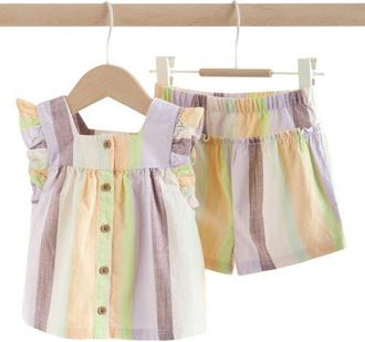 Next Stripe Frill Top & Shorts Set in Multi at Nordstrom, Size Newborn