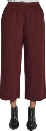 Comme Des Gar&ccedil;ons Bordeaux Broek met Trekkoord - Dames - Vrijetijds broeken - Rood - XS - Polyester - Broeken