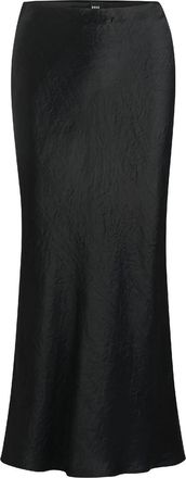 HUGO BOSS Vesatie gekreukte maxi-rok voor dames (Zwart)