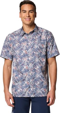 Columbia Mens Super Slack Tide Camp Shirt, Nocturnal Marlin Palms, 3X