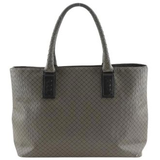 Bottega Veneta Pre-owned Tote Bags, female, Gray, Size: ONE SIZE Pre-owned Marco Polo PVC Tote Bag
