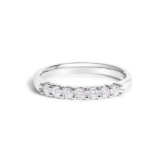 House of Brilliance 14K Gold 1/3 Ctw Diamond 7 Stone Band Ring in White Gold at Nordstrom, Size 4.5