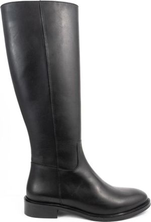 Sergio Moretti Casual Zwarte Lange Laarzen - Dames - Hoge Laarzen - Zwart - 38 EU - Leer - Schoenen
