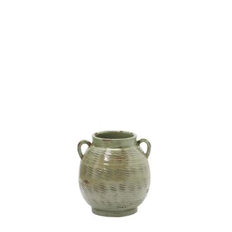 Schubiger M&ouml;bel Vase Mit Griffen Salbei H: 31 cm