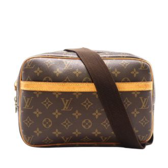 Louis Vuitton Brown Coated Canvas Leather Shoulder Bag (Pre-Owned)
