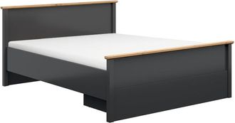Petits Meubles Cama 160x200 paneles de mdf y de melamina gris antracita y madera