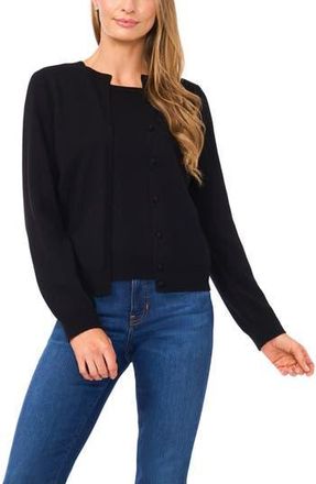 Halogen Attached Tank Cardigan Sweater in Rich Black at Nordstrom Rack, Size Xx-Small